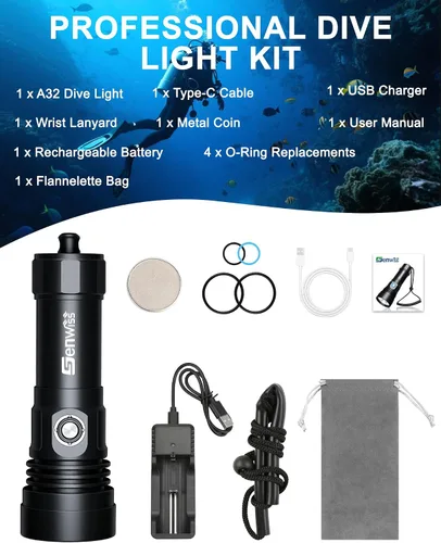 Vista 7 de Linterna de buceo de buceo de 2000 lúmenes impermeable submarino XM-L2 LED submarino luces titular con cargador para bajo el agua cueva de mar