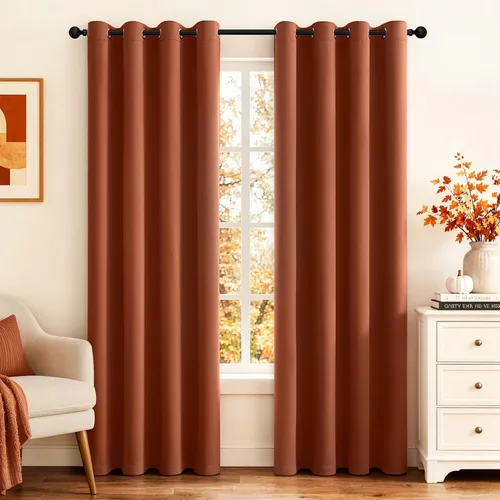 Vista 72 de MIULEE Cortinas opacas para dormitorio o sala de estar, juego de 2 paneles de cortina para ventana con aislamiento térmico y bloqueo de luz