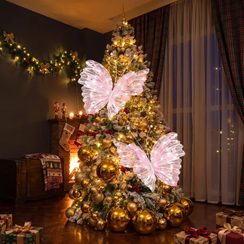 Vista 8 de Yinkin 2 piezas de 20 pulgadas de Navidad grandes 3D LED decoraciones