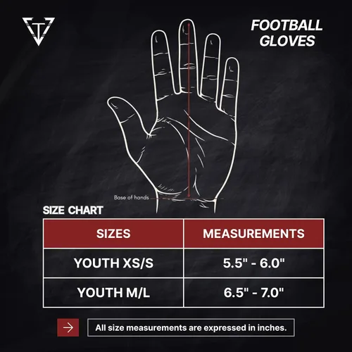 Vista 6 de TAQCHA Jester Cross Eyes Football Gloves - Tacky Sticky Grip Receiver Gloves for Men, Youth, Boys & Kids - Pro Elite Wide Receiver Gear for Game