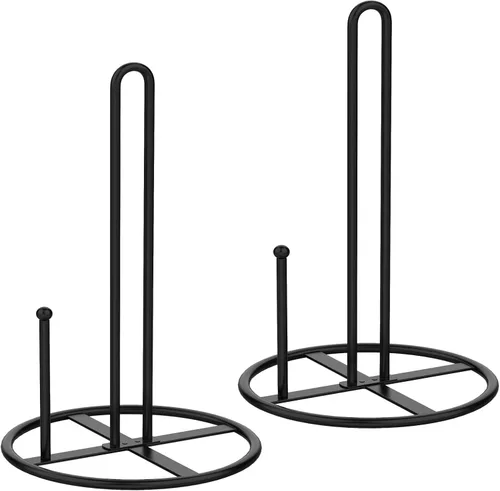 Vista 7 de Soporte para toallas de papel, soporte de rollo de cocina negro para organizar rollos de cocina