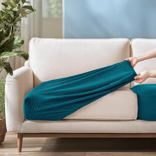 Vista 4 de CHUN YI Funda de Cojín Elástica para Sofá de Dos Plazas Adecuada para 2 Plazas, Funda de Asiento de Sofá con Tela Jacquard de Spandex
