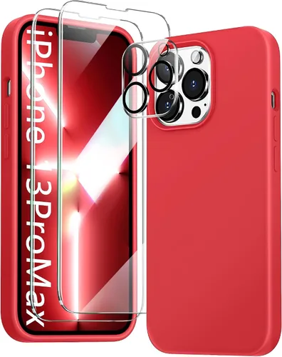 Vista 21 de Funda 5 en 1 para iPhone 12 Pro con protector de pantalla y protector de lente de cámara, funda de silicona líquida para iPhone 12 Pro (verde alpino)