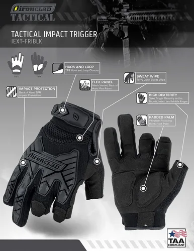 Vista 5 de Ironclad IEXT-FRIBLK-05-XL Framer Táctico Impact Negro, X-Large