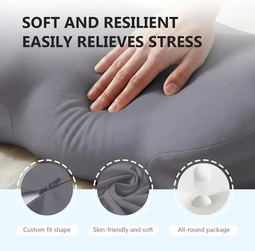 Vista 2 de Almohada Cloud de espuma viscoelástica ergonómica para el cuello cervical con funda de almohada transpirable, diseño ajustable de doble altura