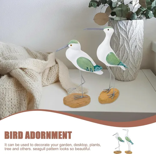 Vista 6 de HEALLILY 2 figuras de gaviota de jardín, estatua de pájaro de jardín, decoración de gaviota, figuras de pájaros, adornos para interiores