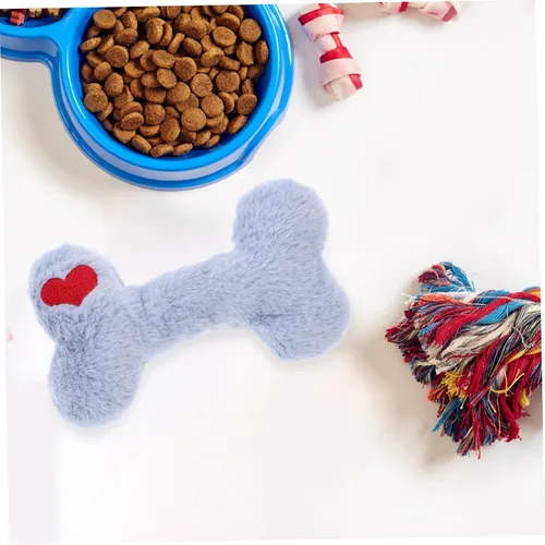 Vista 7 de Juguete masticable de peluche chirriante para cachorros de dentición, forma divertida interactiva y atractiva para reducir el comportamiento