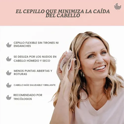 Vista 2 de Manta Cepillo de pelo original antiroturas – Cepillo desenredante suave para cabello húmedo y seco, cepillo flexible para todo tipo, cuidado