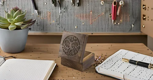 Vista 6 de Grandes ideas de regalo de cumpleaños, caja decorativa hecha a mano con el árbol de la vida, caja del tesoro, caja del tesoro, organizador de joyas