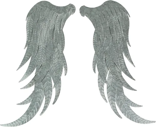 Vista 14 de Zeckos Escultura de pared de alas de ángel, metal de cobre de 34 pulgadas de ancho
