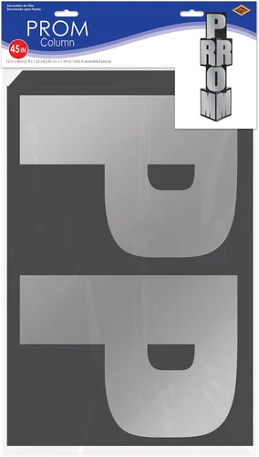 Vista 4 de Beistle Columna de graduación, 12" x 3' 9", negro/plateado