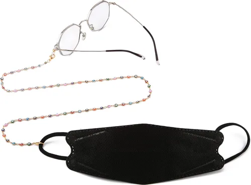 Vista 5 de Cadena de máscara para gafas, lentes de sol, lentes de lectura, retenedor de cadena, soporte de correa para gafas para mujer