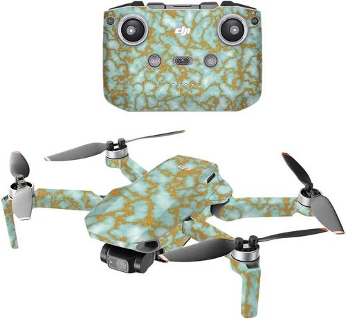 Vista 13 de MightySkins - Compatible con DJI Mini 2 Dron portátil - Aqua Swirl Funda protectora de vinilo duradera y única Fácil de aplicar, quitar