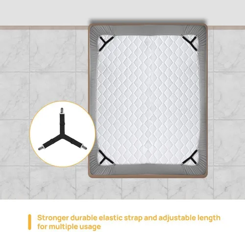 Vista 3 de FGY Correas de sábanas ajustables con clips de metal para ropa de cama de mantel