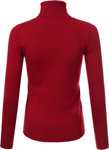 Vista 3 de JJ Perfection Abrigo de mujer tejido elástico cuello de tortuga manga larga