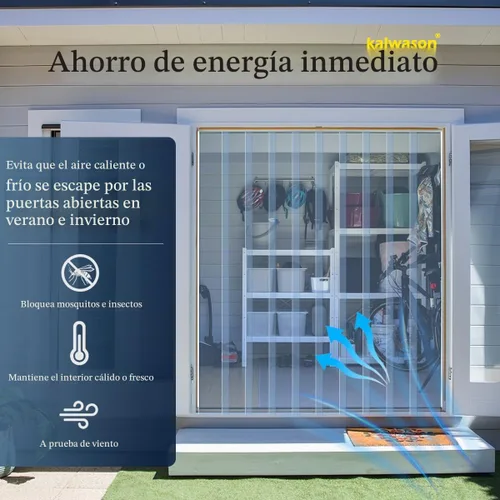 Vista 2 de Cortina de puerta de tira de plástico, PVC plano transparente, 40