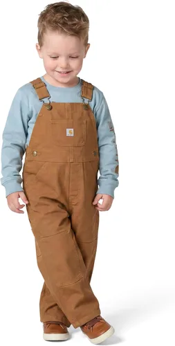 Vista 7 de Carhartt Overol con peto de lona de ajuste holgado para niños Azul (Blue Horizon)