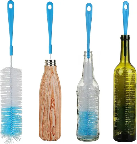 Vista 11 de ALINK Cepillo de limpieza de botellas negro extra largo de 16 pulgadas para lavar botellas de cuello estrecho de cerveza/vino/termo, botellas