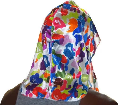 Vista 2 de Silky Durag múltiples diseños 360 ondas con colas largas y costuras cuádruples, tela de satén para mayor comodidad y compresión