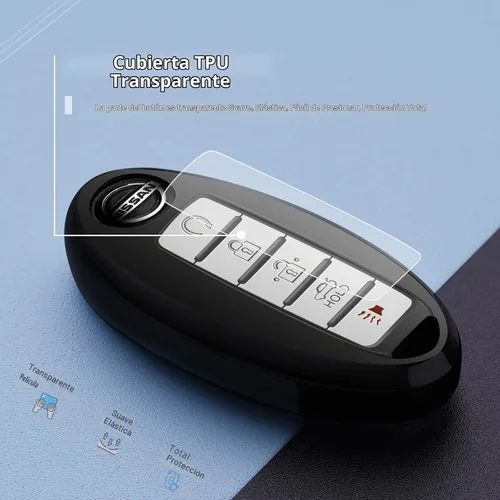 Vista 2 de Compatible con funda para llavero Nissan, Altima Maxima, Rogue Armada Pathfinder, compatible con Infiniti, funda protectora de TPU negra, accesorios