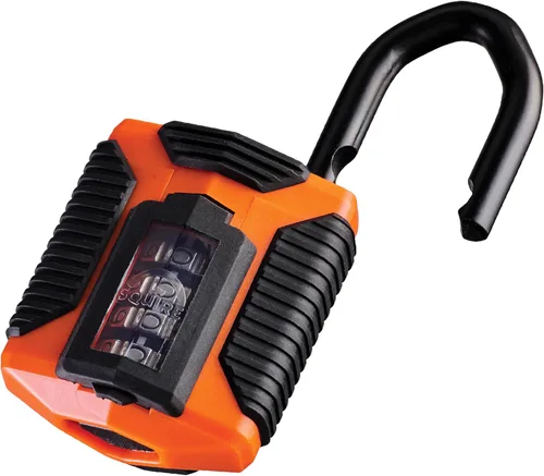Vista 3 de Squire Candado resistente (CP50) – Grillete de acero más resistente – Candado combinado de 4 ruedas – Acero aleado para resistencia a la corrosión