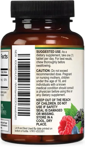 Vista 8 de Vitamina D3 5000 UI (125 mcg) por porción, vitamina D extra fuerte masticable para apoyo inmunológico, suplementos para huesos, dientes y músculos