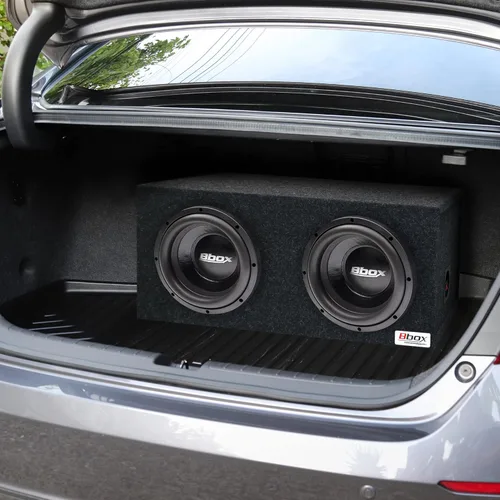 Vista 7 de Atrend BBox E10D Dual - Caja de subwoofer alfombrada sellada de 10 pulgadas, color negro