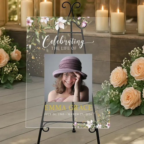 Vista 12 de Letrero conmemorativo personalizado, letrero de recepción fúnebre personalizado, imagen de bienvenida de celebración de la vida, collage funerario