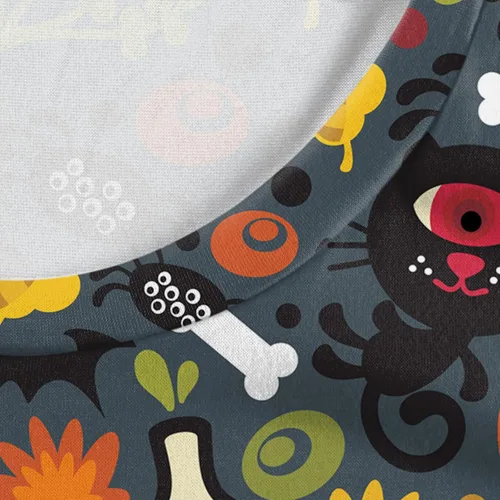 Vista 5 de Vestido de manga larga suelto con estampado de disfraces de Halloween para mujer