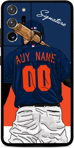 Vista 26 de Funda de béisbol personalizada con nombre y número para Samsung Galaxy Note 20/20 Ultra 10 Pro Note 9 8, silicona líquida con protección de cámara