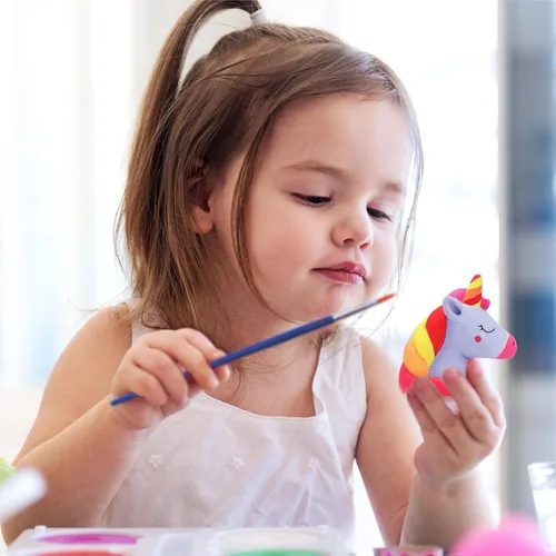 Vista 7 de Funto Pinta tu propio unicornio y animal, juego de 16 figuras de arte y manualidades para niños, cerámica para pintar, proyectos de vapor, actividad