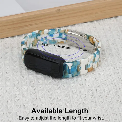 Vista 4 de Correa compatible con Fitbit Inspire 3 para mujeres, correa de reloj de resina de repuesto ajustable para Fitbit Inspire 3