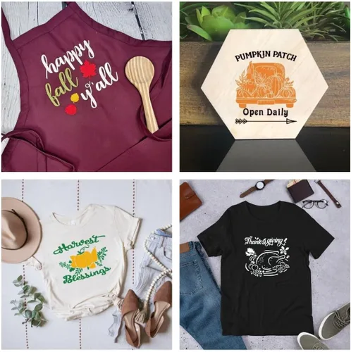 Vista 2 de DGAGA Juego de 6 plantillas de pantalla de seda con temática de otoño, reutilizables, autoadhesivas, plantillas de malla de tiza, plantillas