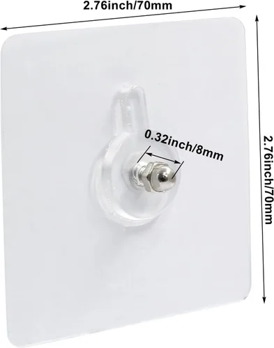 Vista 5 de Hitefu 10 ganchos autoadhesivos sin clavos, ganchos de pared resistentes para colgar, adhesivos sin tornillos para montaje en pared, ganchos