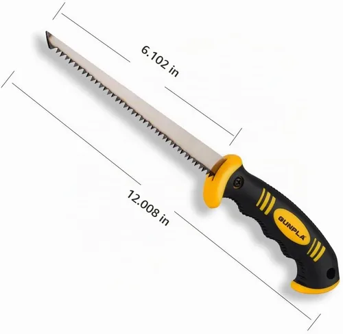 Vista 2 de Gunpla Sierra de mano para paneles de yeso de 6 pulgadas, sierra Jab Sharp Pro con mango ergonómico de agarre suave, perfecta para cortar placas