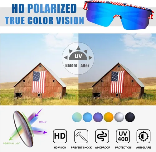 Vista 3 de YUNBLL&KO Gafas de sol polarizadas deportivas para hombres y mujeres, protección UV400, para niños, jóvenes, béisbol, para ciclismo, softbol y correr