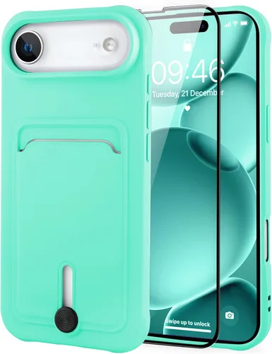 Vista 31 de MZELQ Cartera de TPU Compatible con Funda iPhone 12, Portarjetas Protección de Cámara Cubierta + Protector de Pantalla, Ranura Empujable para Niñas
