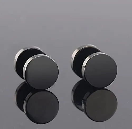 Vista 5 de SIEYEAY Aretes para hombre, aretes para hombre, aretes negros de acero inoxidable para hombres y mujeres, juego de aretes geniales para hombres