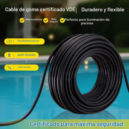 Vista 6 de PN01 LED Sistema de iluminación de piscina enterrada 120V CA 10 pulgadas 40W, 6500K blanco frío, cable de 100 pies