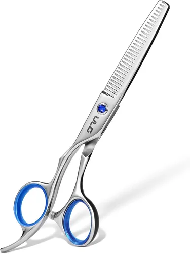Vista 12 de ULG Tijeras profesionales de adelgazamiento con peine – 6.5 pulgadas de acero inoxidable japonés texturizante y tijeras de corte de pelo para salón