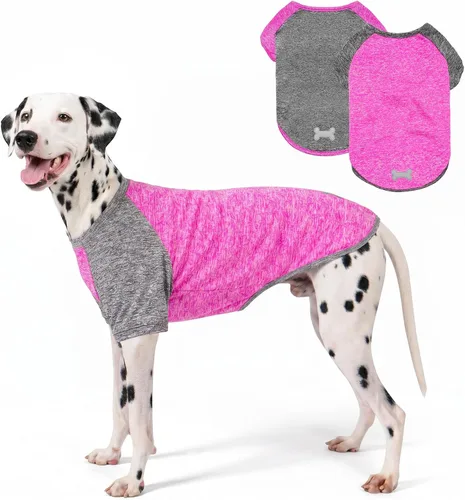 Vista 12 de KYEESE Paquete de 2 camisas para perro con mangas, camisetas ligeras de protección solar de secado rápido para perros pequeños con piel sensible