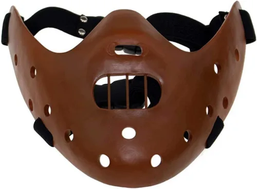 Vista 7 de Hannibal Lecter - Máscara de resina para adultos para fiestas de cosplay de Negro