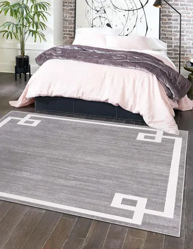 Vista 50 de Unique Loom Colección Uptown de Jill Zarin - Alfombra moderna con textura de estilo griego, color beige (1.25 x 1.85 m)