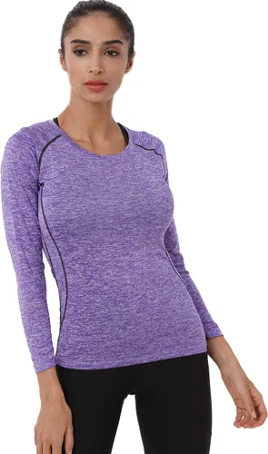 Vista 4 de NELEUS Women's 3 Pack Compression Shirts Long Sleeve Yoga Athletic Running T Shirt