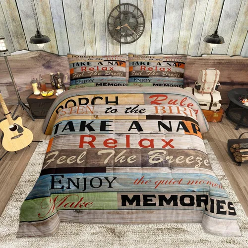 Vista 10 de Juego de edredón Lake House tamaño Twin, juego de ropa de cama náutica de navegación con ancla de 2 piezas para decoración de habitación de niños