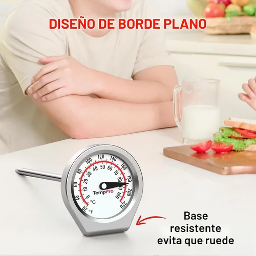 Vista 5 de ThermoPro Dial - Termómetro de carne de lectura instantánea para cocinar, termómetro de alimentos a la parrilla con lente de vidrio, termómetro