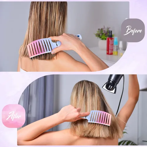 Vista 20 de Bsisme Juego de cepillos para el cabello, cepillo desenredante de Azul y morado.