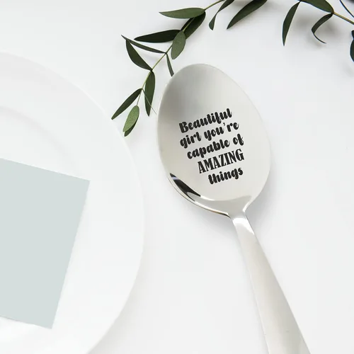 Vista 7 de Beautiful Girl You are Capable of Amazing Things - Cuchara de acero inoxidable grabada El mejor regalo motivacional Regalos para mujeres