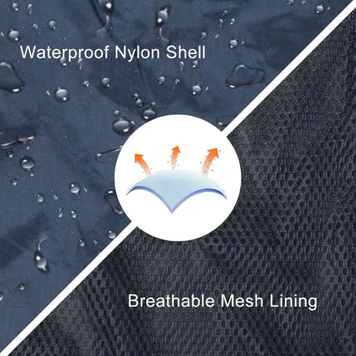Vista 5 de Chaqueta impermeable de seguridad para hombre, reflectante, de PVC, impermeable, azul marino