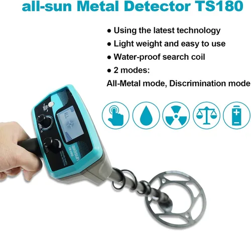 Vista 6 de allsun Detector de metales profesional para adultos, principiantes, buscador de oro y plata, buscador de tesoros subterráneo, detector de metales